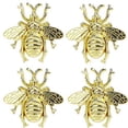 thumbnail image 1 of Fennco Styles Modern Bumblebee Metal Napkin Rings, Set of 4 – Gold Napkin Rings for Home Décor, Dining Table, Family Gathering, Themed Party, Banquet and Special Occasion, 1 of 2