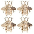 thumbnail image 1 of Fennco Styles Modern Bumblebee Metal Napkin Rings, Set of 4 – Rose Gold Napkin Rings for Home Décor, Dining Table, Family Gathering, Themed Party, Banquet and Special Occasion, 1 of 2