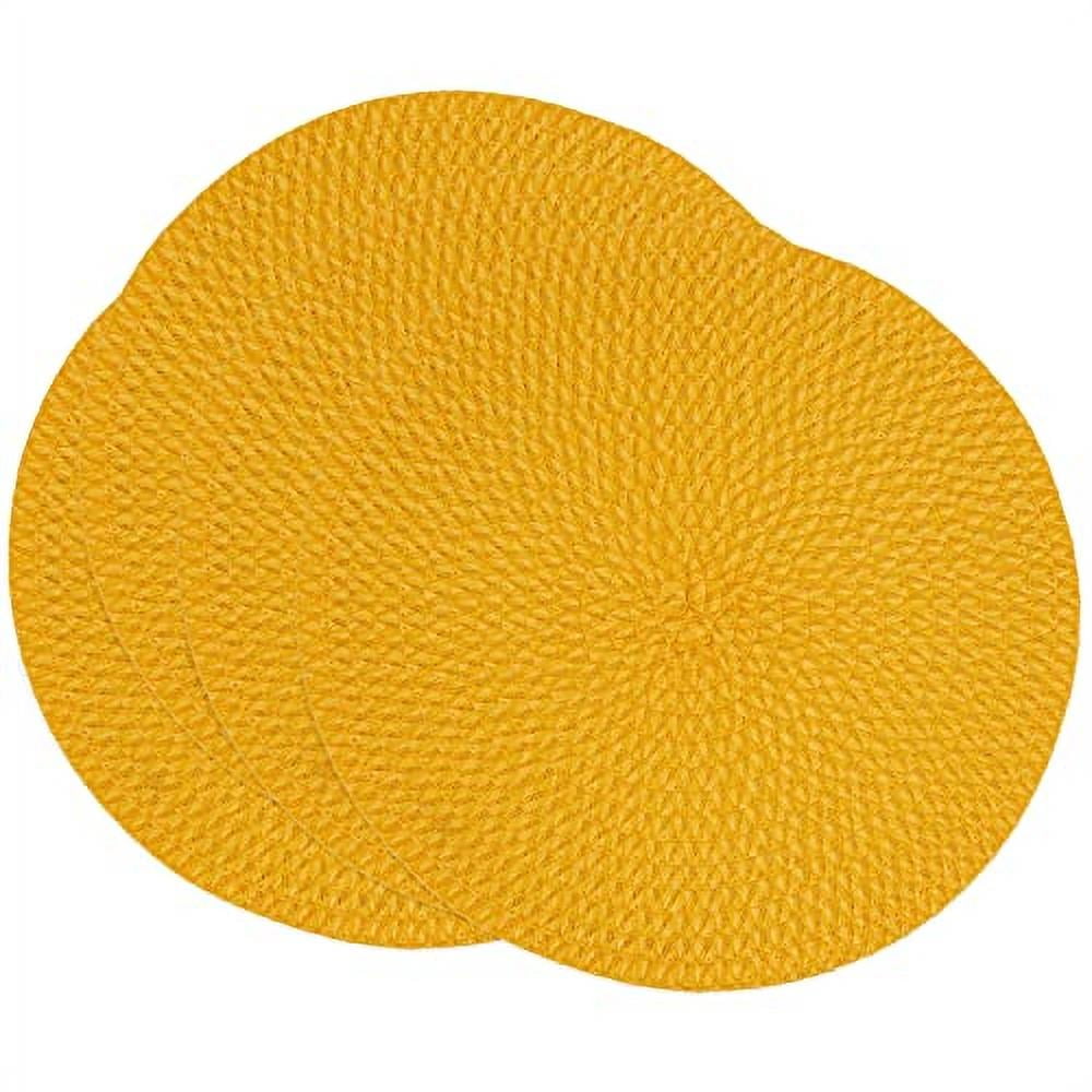 Yellow Woven Round Fall Thanksgiving Placemats Set of 4