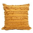 thumbnail image 1 of Fennco Styles Modern Fringe Stripe Cotton Linen Decorative Throw Pillow 18" W x 18" L - Mustard Yellow Woven Cushion for Home, Farmhouse, Couch, Living Room, Bedroom and Office Décor, 1 of 2