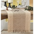 thumbnail image 1 of Fennco Styles Modern Kantha Stitch Design 100% Cotton Table Runner 16 x 54 Inch - Natural Table Cover for Everyday Use, Dining Room Décor, Family Gathering and Special Occasion, 1 of 1