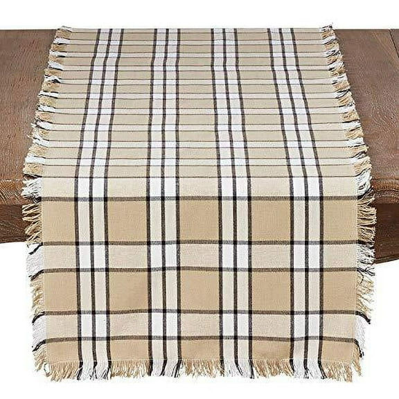 Fennco Styles Modern Plaid 100% Cotton Table Runner