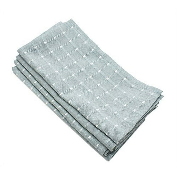 Fennco Styles Modern Stitched Line Table Cloth Napkins 20" W x 20" L,Set of 4 - Aqua Woven Dinner Napkins for Dining Table, Banquet, Family Gathering, Holiday Décor and Special Occasion