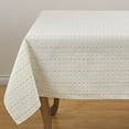 thumbnail image 1 of Fennco Styles Modern Stitched Line Tablecloth 65" W x 160" L - White Woven Table Cover for Home Décor, Dining Table, Banquet, Family Gathering, Holiday and Special Occasion, 1 of 3