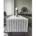 thumbnail image 1 of Fennco Styles Modern Striped Linen Blend Table Runner 16" W x 54" L - Grey Woven Table Cover for Home Décor, Dining Table, Banquets, Family Gathering and Special Events, 1 of 5