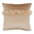 thumbnail image 1 of Fennco Styles Modern Velvet with Faux Fur Design Decorative Throw Pillow, 1 of 9