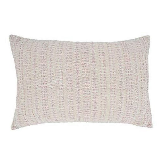 Fennco Styles Modern Woven Line Decorative Lumbar Throw Pillow 16" W x 24" L - Pink Cushion for Home, Couch, Living Room, Bedroom and Office Décor