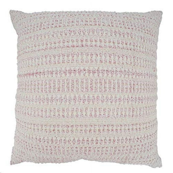 Fennco Styles Modern Woven Line Decorative Throw Pillow 22" W x 22" L - Pink Cushion for Home, Couch, Living Room, Bedroom and Office Décor