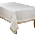 thumbnail image 1 of Fennco Styles Moldura Collection Classic Double Layer Linen Blend 67 x 104 Inch Tablecloth – Ivory Tablecloth for Banquets, Wedding, Special Events and Home Décor, 1 of 5
