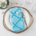 thumbnail image 1 of Fennco Styles Moroccan Laser-Cut Hemstitched Cloth Napkins 20" W x 20" L, Set of 4 - Turquoise Lattice Dinner Napkins for Home Décor, Everyday Use, Weddings, Banquets, Holidays, 1 of 1