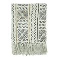 thumbnail image 1 of Fennco Styles Mudcloth Tassel Cotton Throw Blanket 50" W x 60" L – White Woven Blanket for Home, Couch, Bedroom, Living Room and Office Décor, 1 of 4
