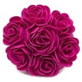 thumbnail image 1 of Fennco Styles Multi Rose Motifs Felt 15-inch Round Decorative Throw Pillow (Fuchsia, Case + Insert), 1 of 6