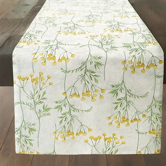 Fennco Styles Multicolor Wildflowers Design Everyday Table Runner 13" W x 71" L - Botanical Floral Prints Reversible Table Cover for Home Décor, Dining Table, Banquet, Holiday and Family Gatherings