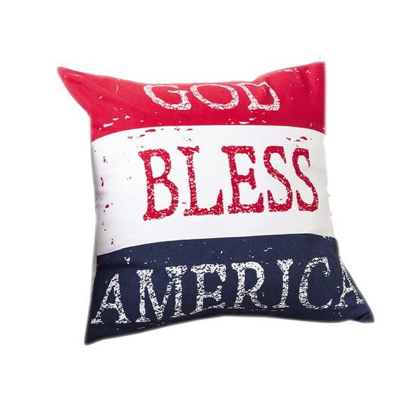 Fennco Styles Multicolored God Bless America Design Pillow - 20" Square