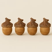 Fennco Styles Natural Resin Acorns Decorative Ornaments, Set of 4   Rustic Fall & Holiday D cor, 5 H Tabletop Accents for Home, Kitchen, Dining, Mantel & Centerpieces