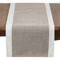 thumbnail image 1 of Fennco Styles Natural and White Two Tone Banded Border Table Runner 16 x 72 Inch - Classic Table Cover for Everyday Use, Banquets, Family Gathering and Special Events, 1 of 5