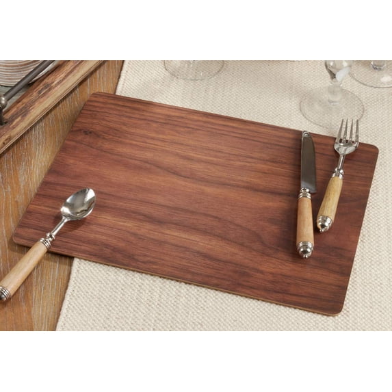 Fennco Styles Natural Wood Print Decorative Cork Placemats, Set of 4