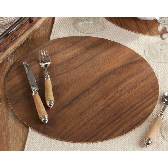Fennco Styles Natural Wood Print Decorative Cork Placemats, Set of 4