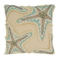 thumbnail image 1 of Fennco Styles Nautical Embroidered Starfish Cotton Decorative Throw Pillow 18" W x 18" L – Aqua Woven Cushion for Couch, Sofa, Bedroom, Office and Living Room Décor, 1 of 3
