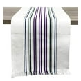 thumbnail image 1 of Fennco Styles Netural Stripes Fringe Canvas Cotton Table Linen Collection, 1 of 6