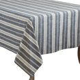 thumbnail image 1 of Fennco Styles Neutral Classic Multi Striped 100% Cotton Tablecloth 70x70 Inch, Navy Blue, 1 of 3