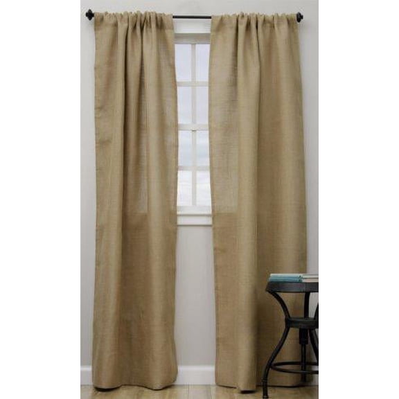 Fennco Styles Passe-Partout Burlap Lined Curtain Drape Panel 42 x 96 Inch, One Piece for Bedroom, Living Room, Patio Door Backing Sliding Glass Door Drape