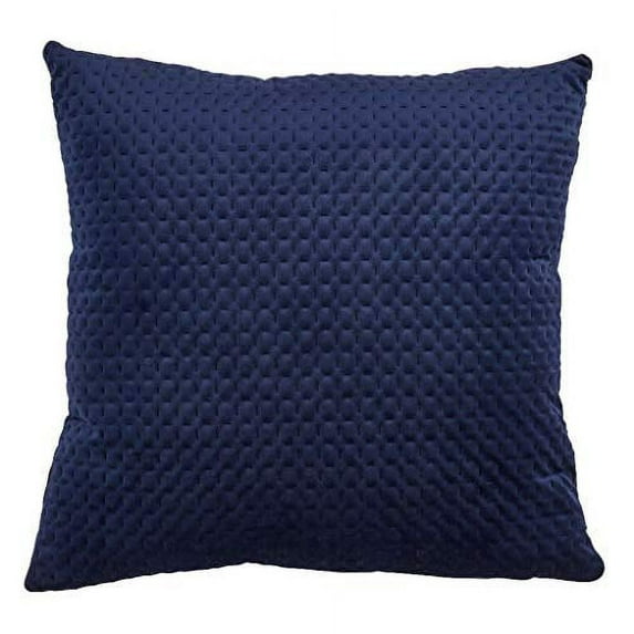Fennco Styles Pinsonic Velvet Decorative Throw Pillow 18" W x 18" L - Navy Blue Square Cushion for Home, Couch, Bedroom, Living Room and Office Décor