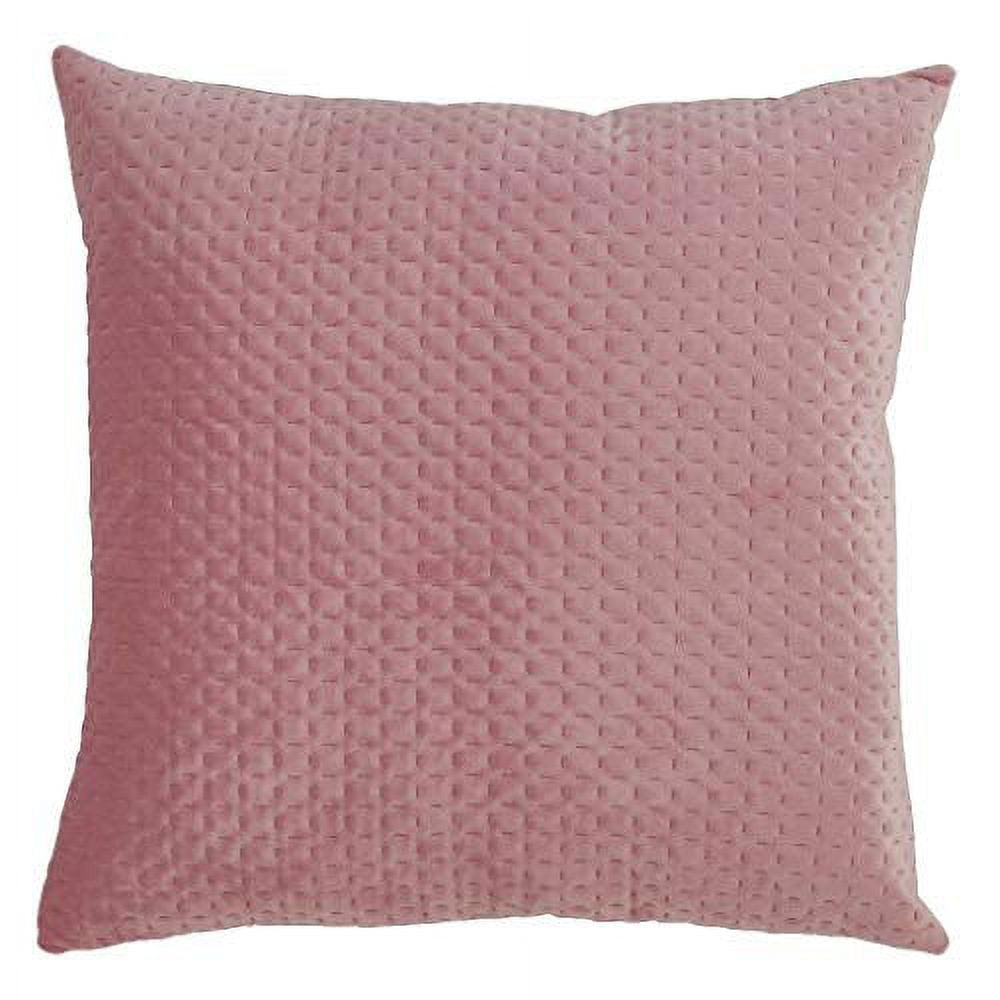 Dusty Pink Velvet 18" Square Throw Pillow with Zipper Closure