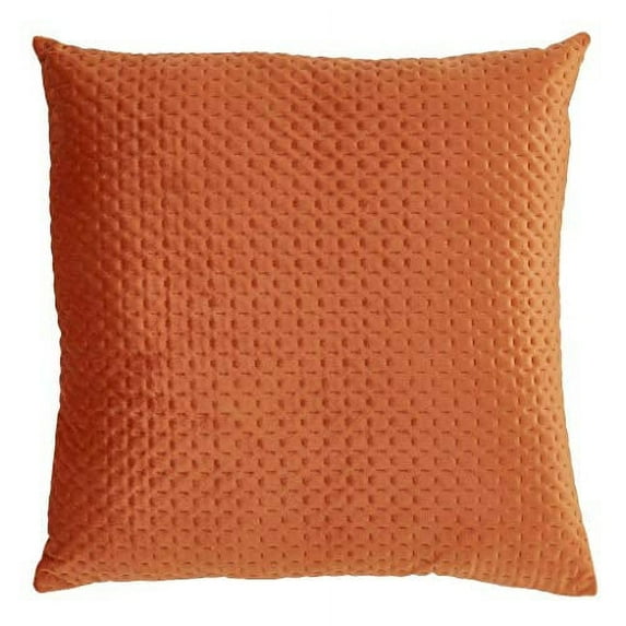 Fennco Styles Pinsonic Velvet Decorative Throw Pillow 22" W x 22" L - Rust Square Cushion for Home, Couch, Bedroom, Living Room and Office Décor