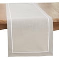 thumbnail image 1 of Fennco Styles Pleated Design Grey Table Runner 16" W X 70" L - Classic Border Table Cover for Everyday Use, Dining Room Décor, Family Gatherings and Special Occasions, 1 of 3