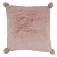 thumbnail image 1 of Fennco Styles Plush Faux Rabbit Fur Pom Pom Decorative Filled Throw Pillow 18" W x 18" L – Oatmeal Cushion for Couch, Bedroom, Living Room and Office Décor, 1 of 3