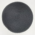 thumbnail image 1 of Fennco Styles Pom Pom Textured Placemats 15 Inches Round, Set of 4 – Black Modern Traycloth Table Mats for Home, Dining Room Décor, Banquets, Indoor & Outdoor and Special Events, 1 of 2
