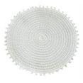 thumbnail image 1 of Fennco Styles Pom Pom Textured Placemats 15 Inches Round, Set of 4 – White Modern Traycloth Table Mats for Home, Dining Room Décor, Banquets, Indoor & Outdoor and Special Events, 1 of 2