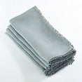 thumbnail image 1 of Fennco Styles Pomponin Collection Pom Pom Design 100% Linen Cloth Napkins 20"x20", Set of 4, Blue-Grey, 1 of 1