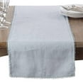thumbnail image 1 of Fennco Styles Pomponin Collection Pom Pom Design 100% Linen Table Runner (Lilac, 16"x72" Table Runner), 1 of 2