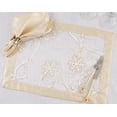 thumbnail image 1 of Fennco Styles Printed Snowflake & Ribbon Semi-Sheer Placemats 14" W x 20 L, Set of 4 - Gold Table Mats for Home, Dining Room, Banquets, Christmas and Special Events, 1 of 4