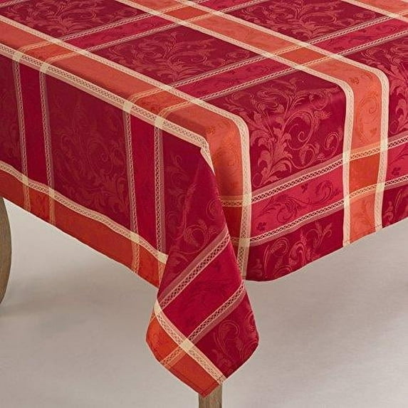 Fennco Styles Pumpion Collection Holiday Plaid Design Tablecloth - Multicolor Table Cover for Home Decor, Christmas, Special Events or Banquets