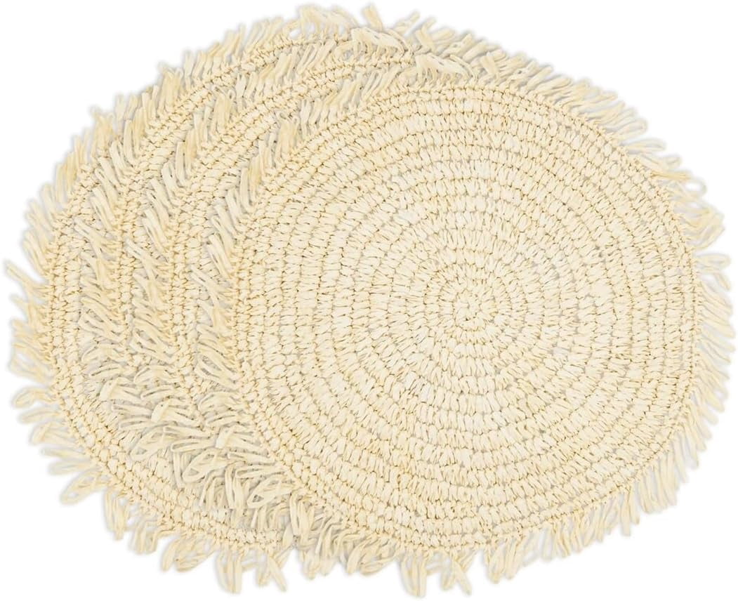 Fennco Styles Raffia Fringe Placemat 14