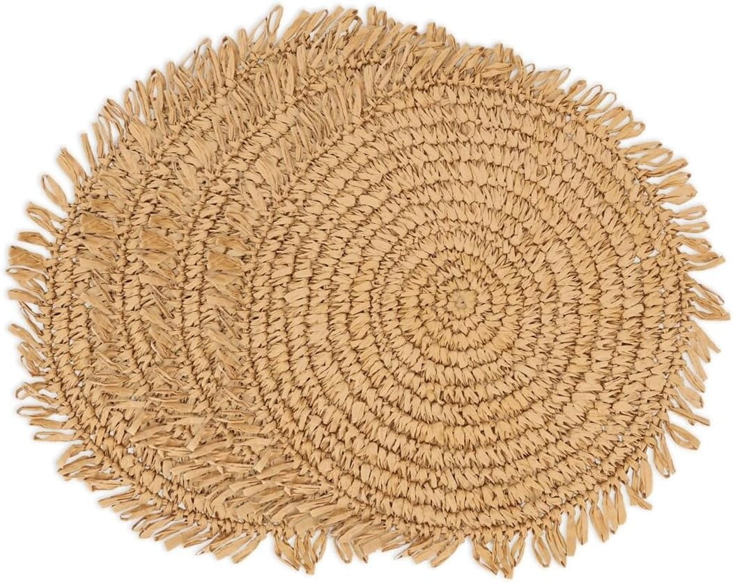 Fennco Styles Raffia Fringe Placemat 14