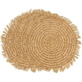 thumbnail image 1 of Fennco Styles Raffia Fringe Placemat 14" Round, Set of 4 - Natural Woven Rustic Table Mat for Home, Dining Room, Banquets, Boho Decor, Family Gathering and Special Occasion, 1 of 4