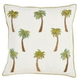 thumbnail image 1 of Fennco Styles Raquel Collection Beaded Palm Trees 100% Pure Cotton 18 x 18 Inch Throw Pillow, Cover & Insert â€“ White Throw Pillow for Indoor Party, Family Gathering, Beach House and Home DÃ©cor, 1 of 3