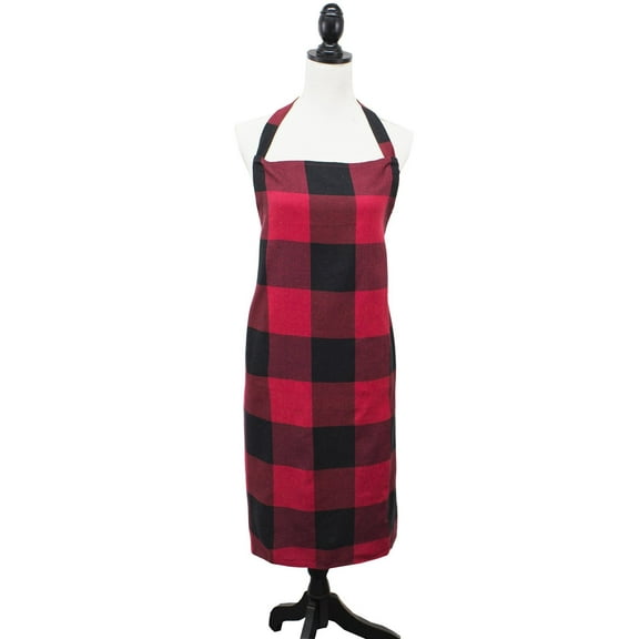 Fennco Styles Red Buffalo Check Plaid Cotton Christmas Tree Skirt 53" Round