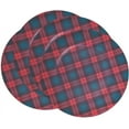 thumbnail image 1 of Fennco Styles Red & Green Tartan Charger Plates 13" Round, Set of 4 - Plaid Table Chargers for Home Décor, Christmas, Winter Holidays, and Special Events, 1 of 4