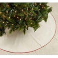 thumbnail image 1 of Fennco Styles Red Piping Design Decorative Christmas Tree Skirt 56 Inch Round - Linen Blend Holiday Tree Skirt for Home, Christmas Tree, Indoor Outdoor Decoration and Special Events, 1 of 1