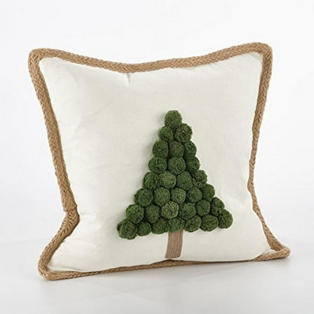 Fennco Styles Ricamato Collection Xmas Tree Throw Pillow- 2 Styles (Xmas Tree)