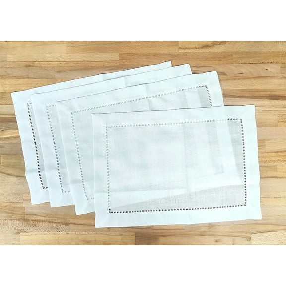 Fennco Styles Rochester Collection Placemat with Hemstitched Border - Set of 4