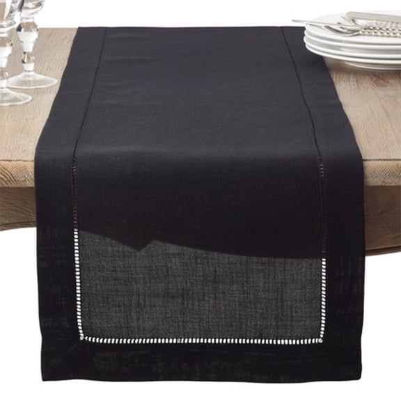Fennco Styles Rochester Collection Table Runner with Hemstitched Border (16"x90" Table Runner)