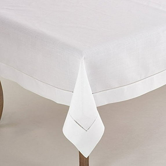 Fennco Styles Rochester Collection Tablecloth with Hemstitched Border, 70"x126"