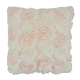 thumbnail image 1 of Fennco Styles Romantic 3D Rose Textured Decorative Throw Pillow Cover 17 x 17 Inch Pink, 1 of 3
