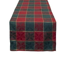 Fennco Styles Royal de NoÃ«l Collection Classic Plaid Jacquard Tablecloth â€“ Red Green Tablecloth for Christmas Banquets, Family Gathering, Special Events and Home DÃ©cor